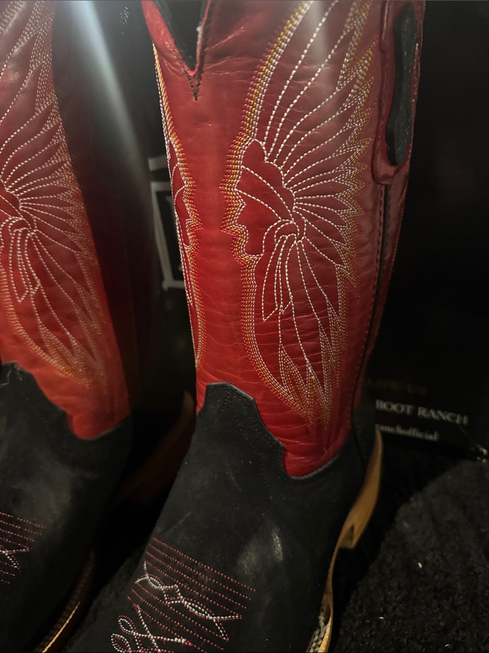 Black Rough-Out Boots - Square Toe - Picture 4 of 9